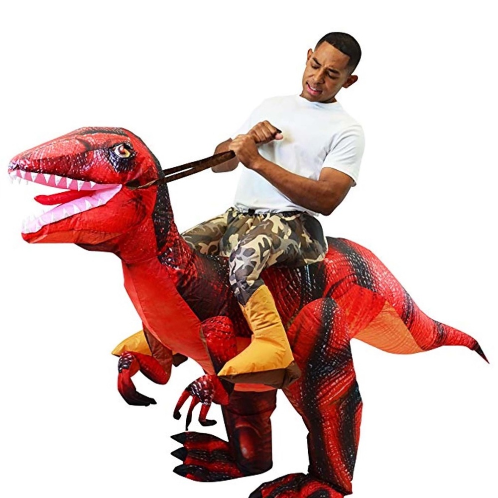 🌼💜💜Spooktacular Creations Inflatable Raptor Halloween Riding a Raptor - Picture 3 of 5